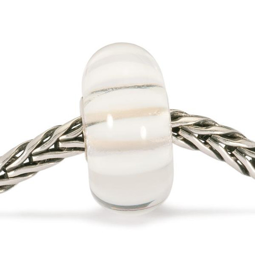 Trollbeads Glass Beads White Stripe on Troll Bracelet